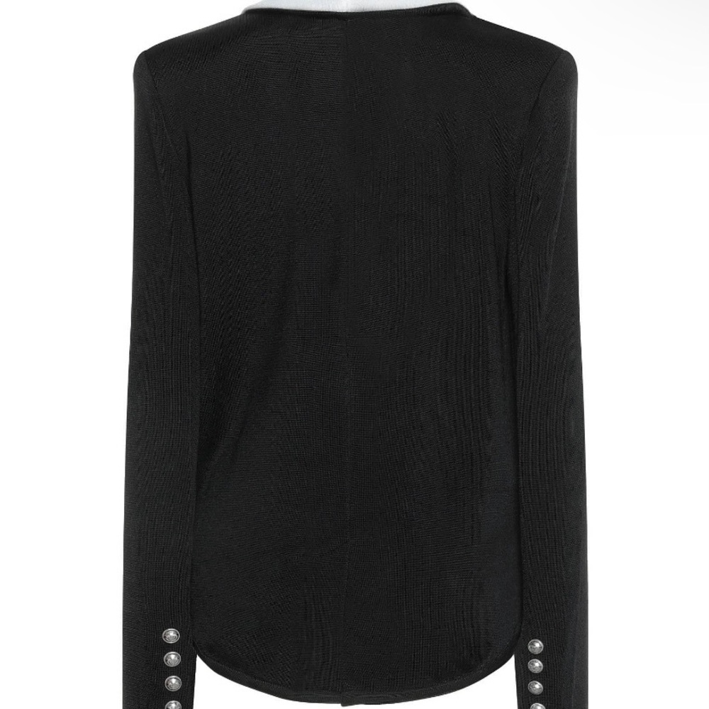 Balmain White Collar Black Suit Jacket size FR 38 - Picture 3 of 10